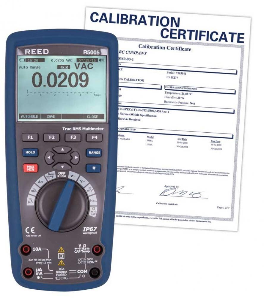 REED R5005 Multimètre industriel v.e.v. Bluetooth/étanche, avec certificat