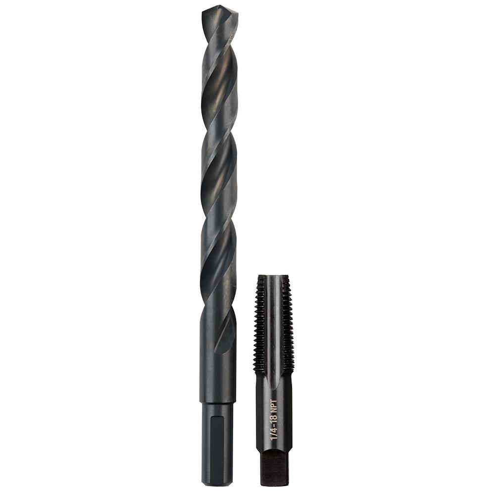 Taraud intermédiaire à goujure droite de 1/4 po x 18 NPT et foret de 7/16 po