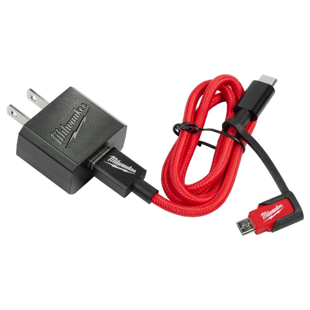 Chargeur mural 3ft USB-C et 2.1A avec adaptateur micro USB