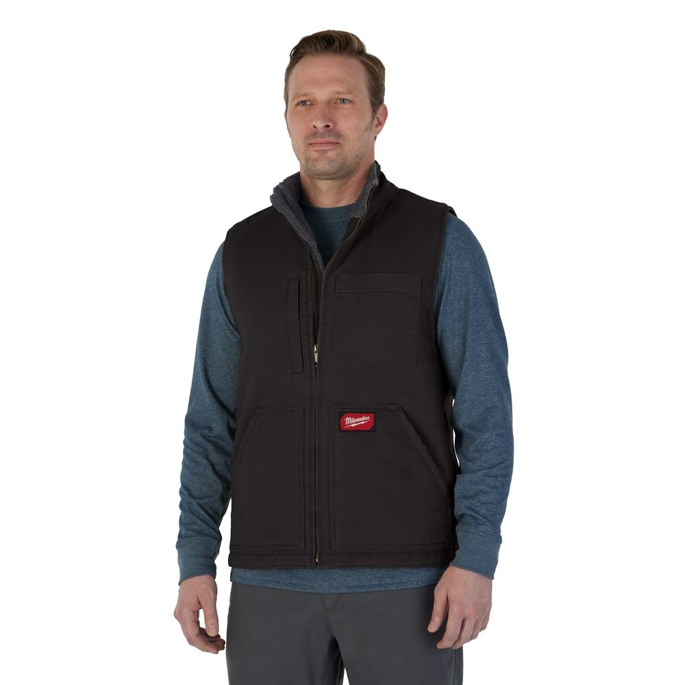 Veste sans manches robuste doublée de Sherpa pour hommes, G, noire