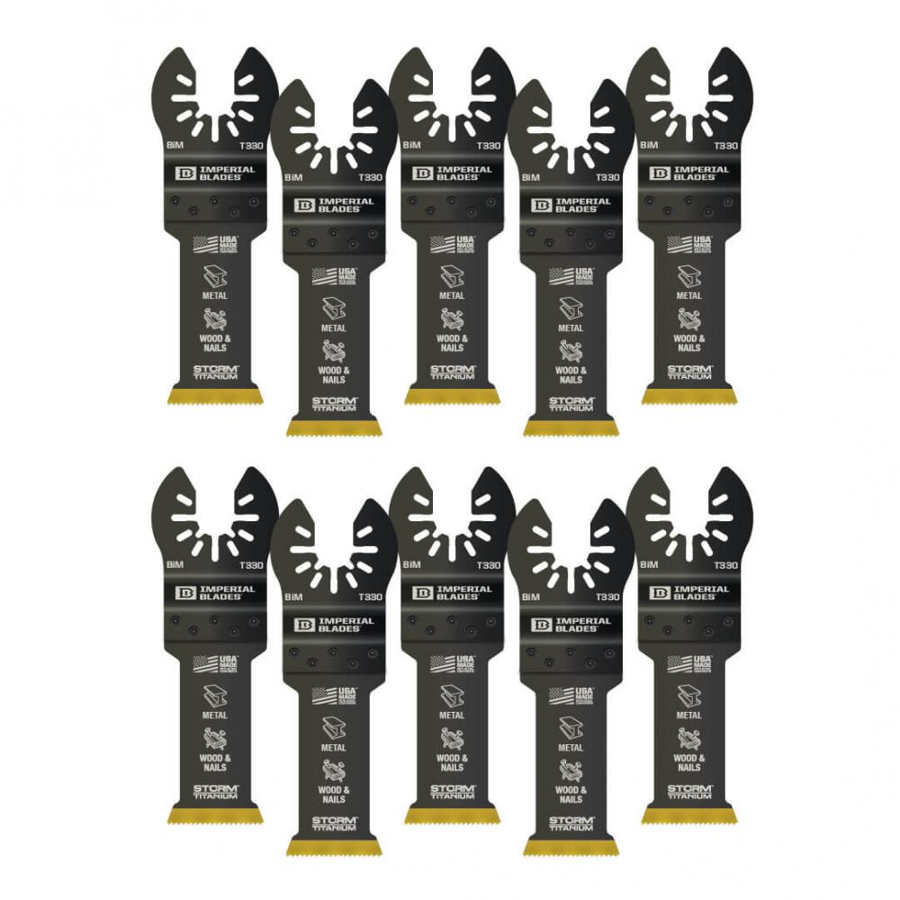 Lames impériales IBOAT330-10 One Fit™ 1-1/8&#34; Storm Titanium Metal Blade, 10PC