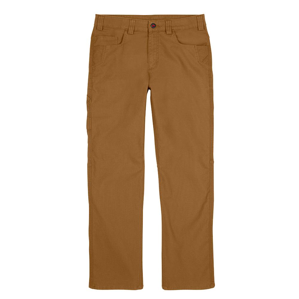 Pantalon de travail souple et robuste kaki de 34 po x 32 po pour homme avec 6 poches