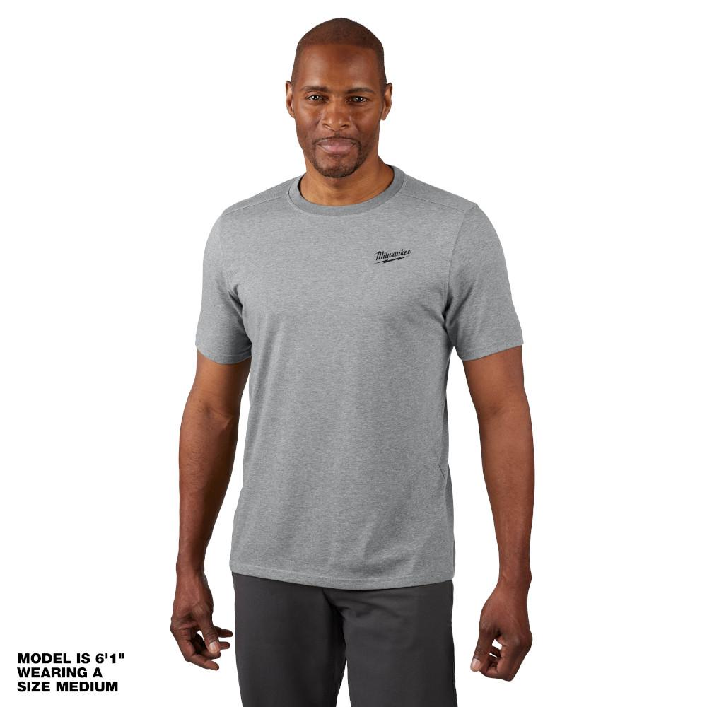 T-shirt de travail hybride à manches courtes (M) – Gris