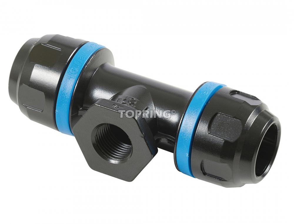 Adaptateur en Té en aluminium 25 mm à 1/2 (F) NPT S08