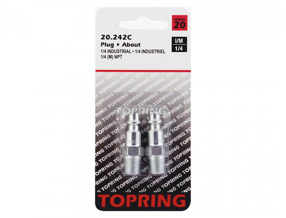 Embout 1/4 industriel en acier 1/4 (M) NPT (2 unités)