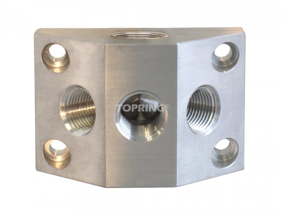 Distributeur (2)1/2(F)NPT x (3)1/4(F)NPT alu