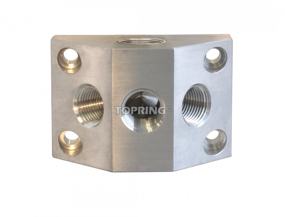 Distributeur (2)1(F)BSPP x (3)1/2(F)NPT alu