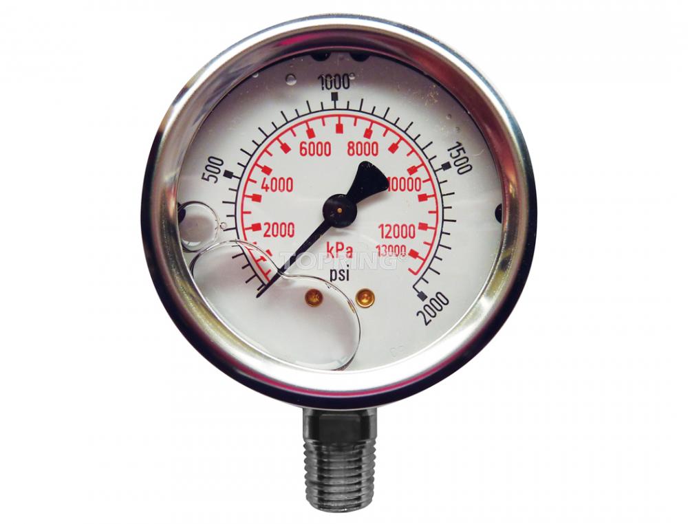 Manomètre gly. 4&#34; - 1/4NPT LM 0-2000 inox