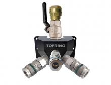 Topring 07.481.02 - Distributeur mural en aluminium avec 3 raccords rapides Ultraflo pour 15 mm S07