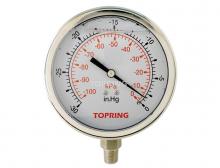 Topring 55.9 - Manomètre gly. 4" - 1/4NPT LM 30"Hg inox