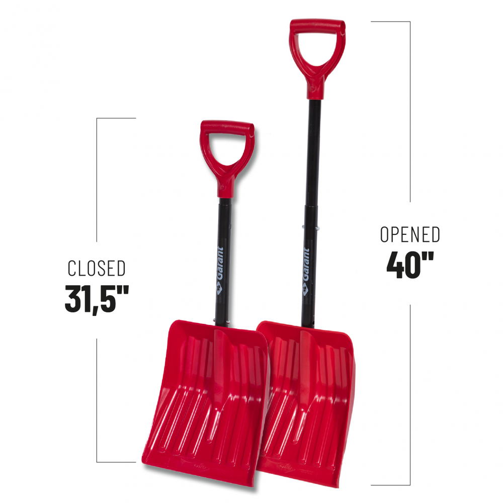 Car shovel, py 11&#34;, telescopic steel handle, dh, display box of 10 units, Garant
