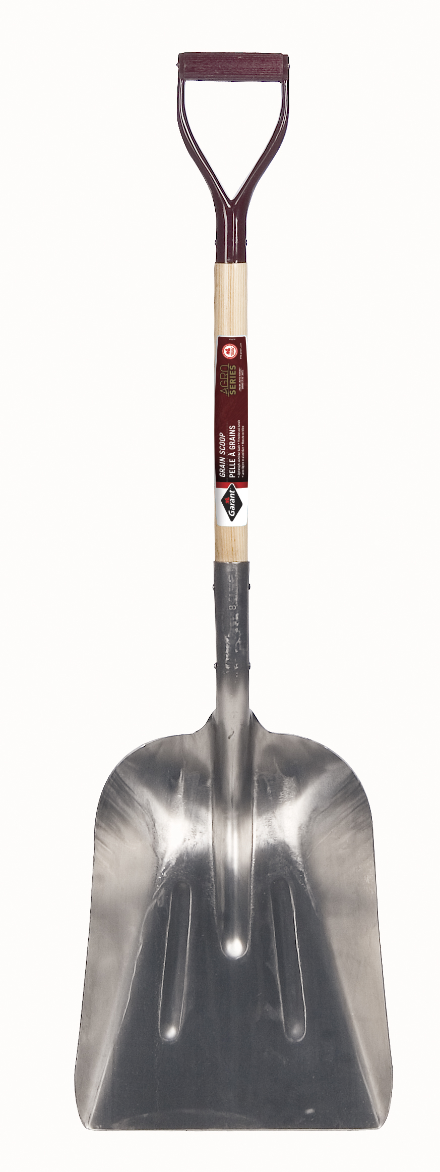 Grain scoop #8, aluminum blade, 27.75&#34; hdle, dh