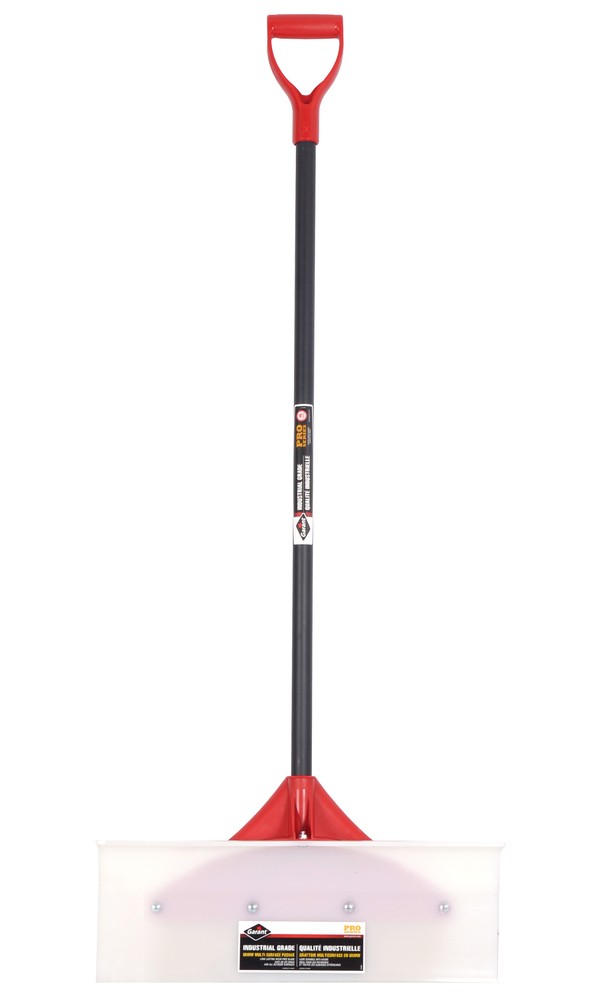 Snow pusher, 24&#34; UHMW, black fiberglass hdle, kd, dh, Garant (bilingual)