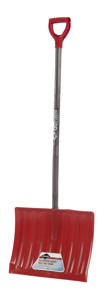Snow shovel, 18&#34; py blade, dh, wood handle.