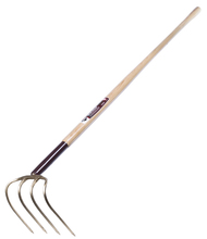 Garant GH409M - Manure hook, forged 4 tines/9", wood handle, lh, Agro Series