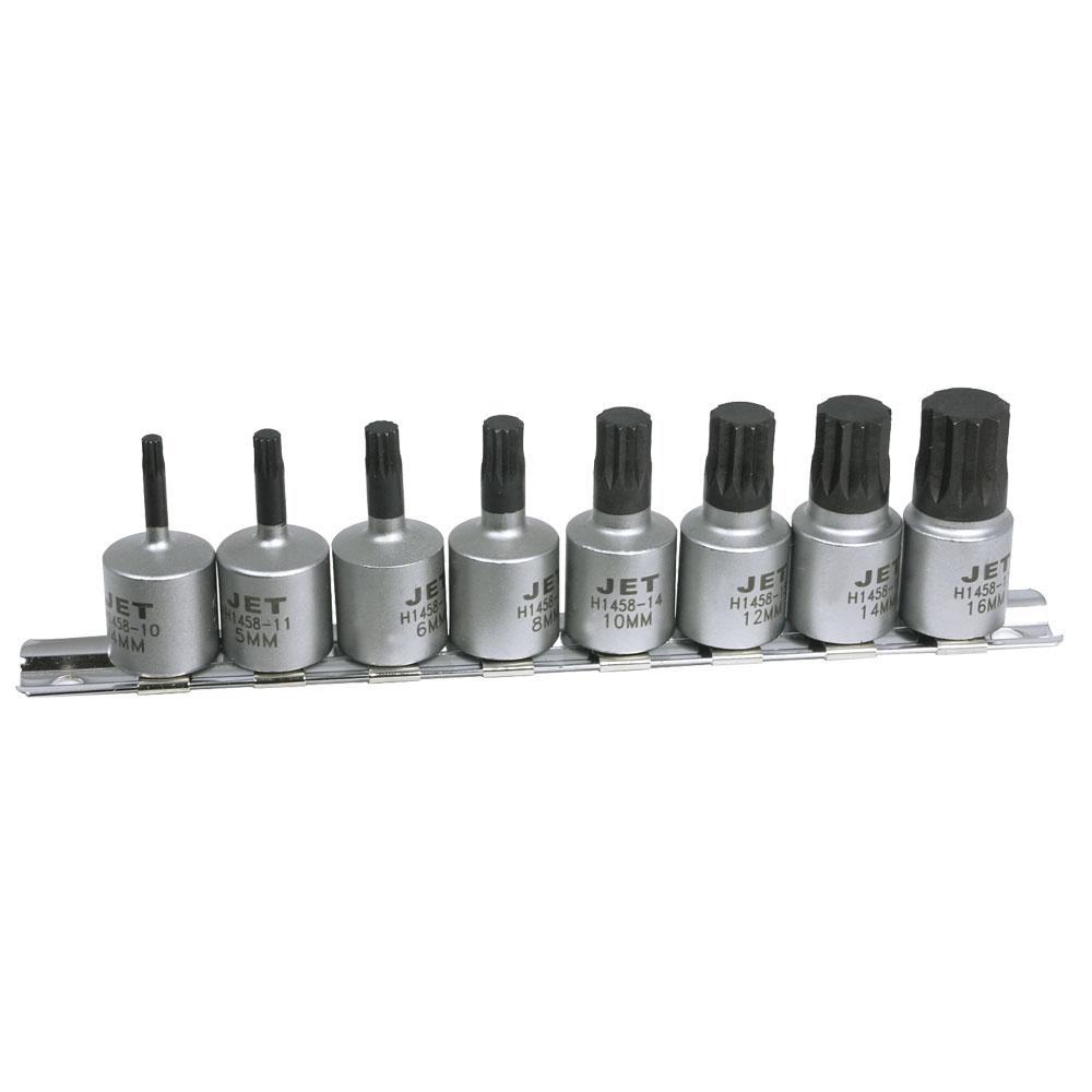 8 PC 3/8&#34; Drive Triple Square Driver Bit Set