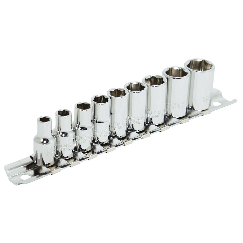 9 PC 1/4&#34; DR SAE Socket Set -  12 Point