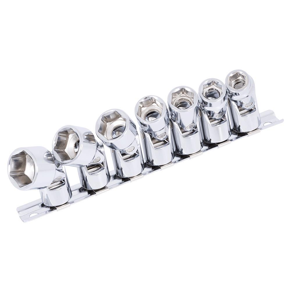 7 PC 3/8&#34; DR SAE Universal Socket Set - 6 Point
