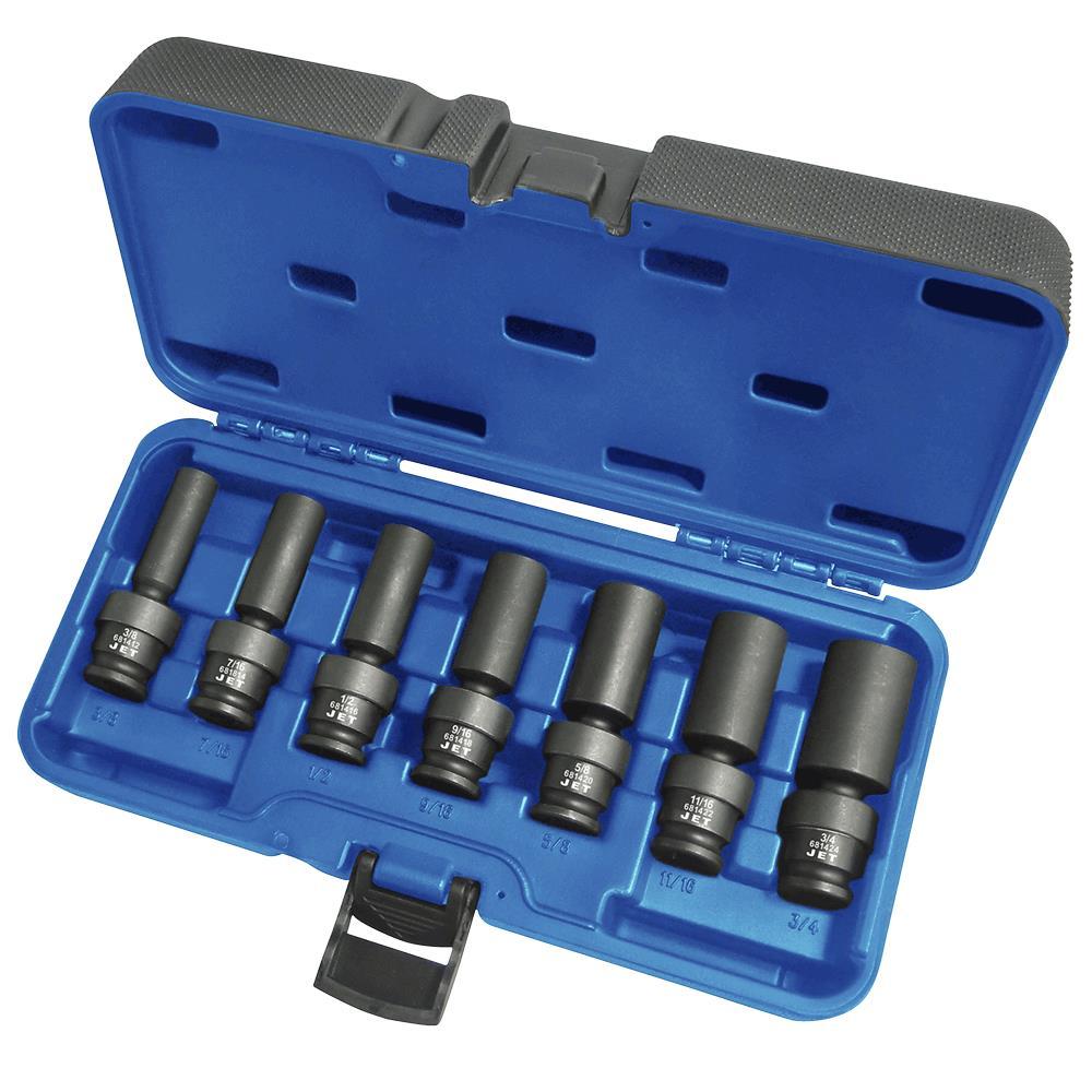 7 PC 3/8&#34; DR SAE Universal Deep Impact socket Set - 6 Point