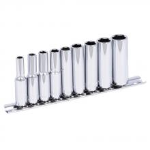 Jet 601119 - 9 PC 1/4" DR Deep Metric Socket Set - 12 Point