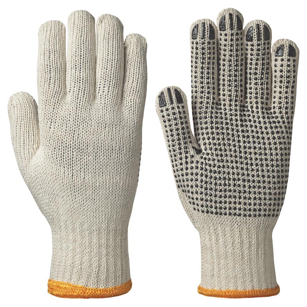 Knitted Cotton/Polyester Glove, Dots on Palm - XL