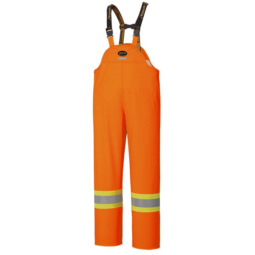 Hi-Viz Orange Flame Resistant PU Stretch Waterproof Bib Pants - S
