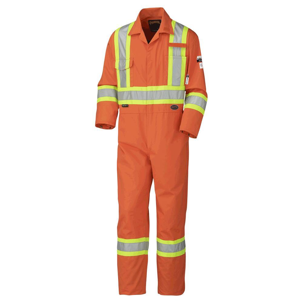 Hi-Viz Orange Flame-Gard® FR/ARC Rated 98% Cotton 2% Antistatic 6.5 oz Coverall -  42