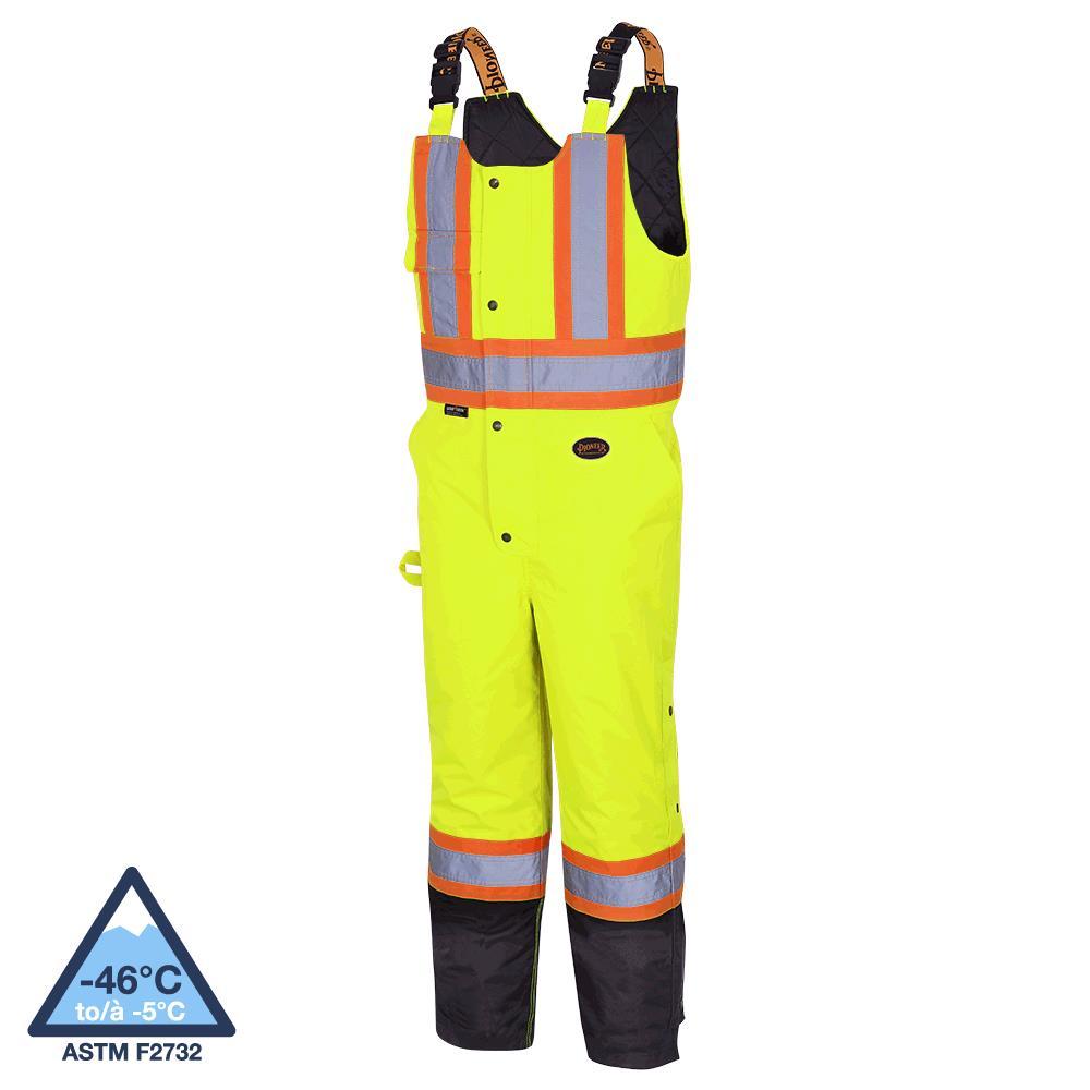 Hi-Viz 100% Waterproof Quilted Bib Pant Hi-Viz Yellow/Green - XXS