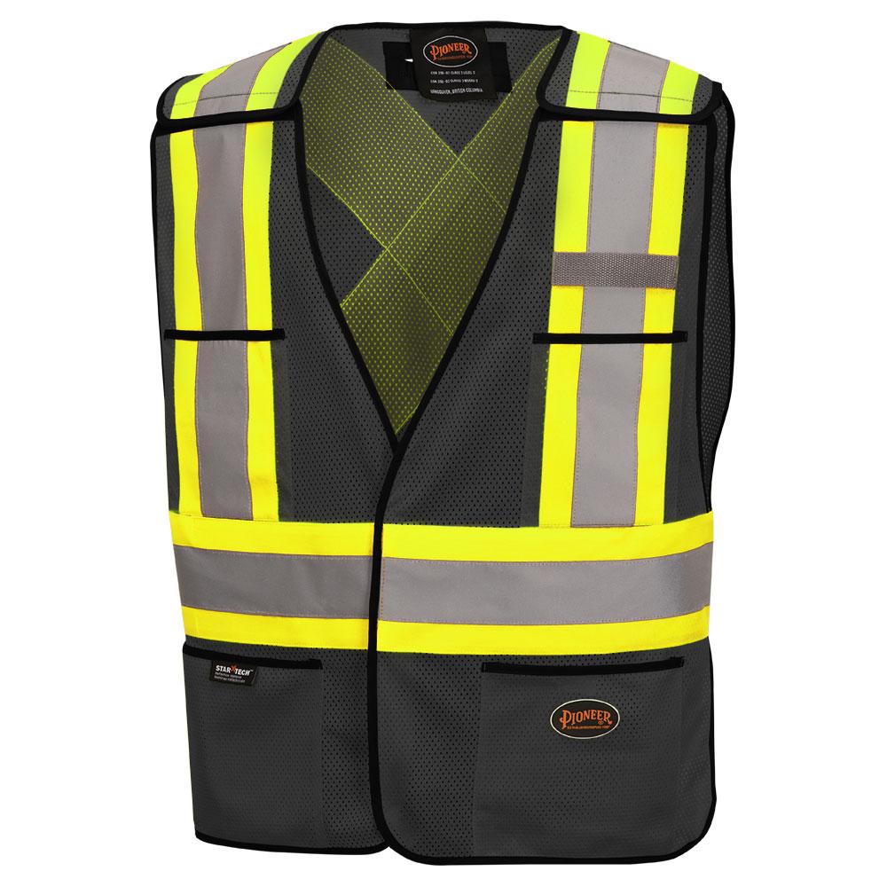 Hi-Viz Safety Tear-Away Vest - Poly Mesh -  Black - O/S