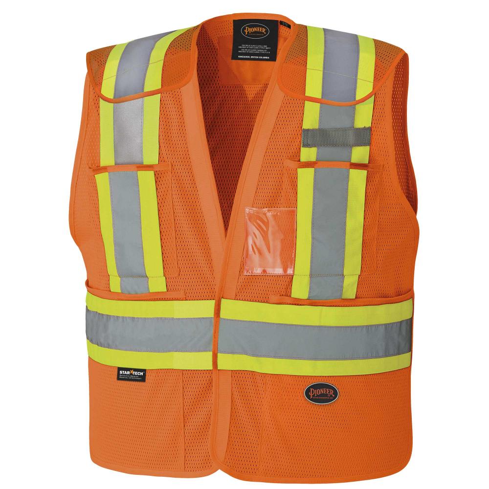 Hi-Viz Orange Drop Shoulder Safety Tear-Away Vest - L/XL