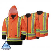 Pioneer V1120151-XXS - Hi-Viz Orange 100% Waterproof 7-in-1 Parka - XXS