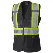 Pioneer V1021870-3XL - Hi-Viz Women's Safety Vest - Black - 3XL