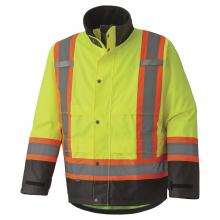 Pioneer V1200260-XL - Hi-Viz Yellow/Green 300D Trilobal Ripstop Waterproof Safety Jacket with PU Coating - XL